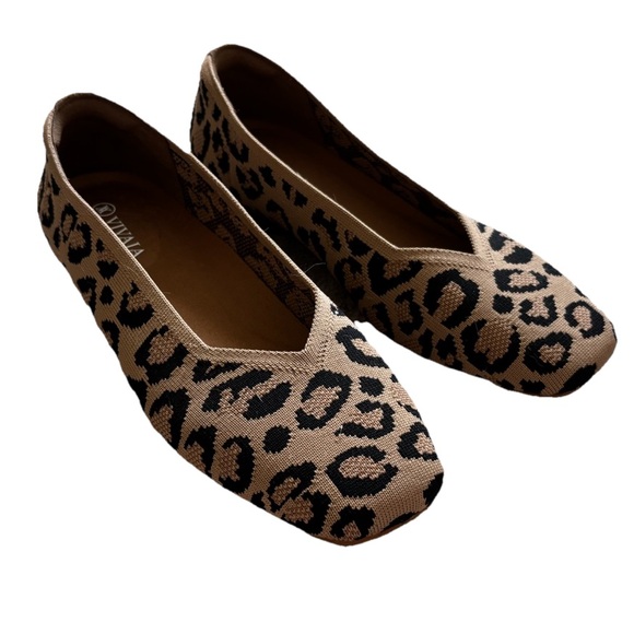 Vivaia Shoes - VIVAIA Leopard Print Flats Size 37.5/6.5 Trendy Comfy Casual Effortless Chic